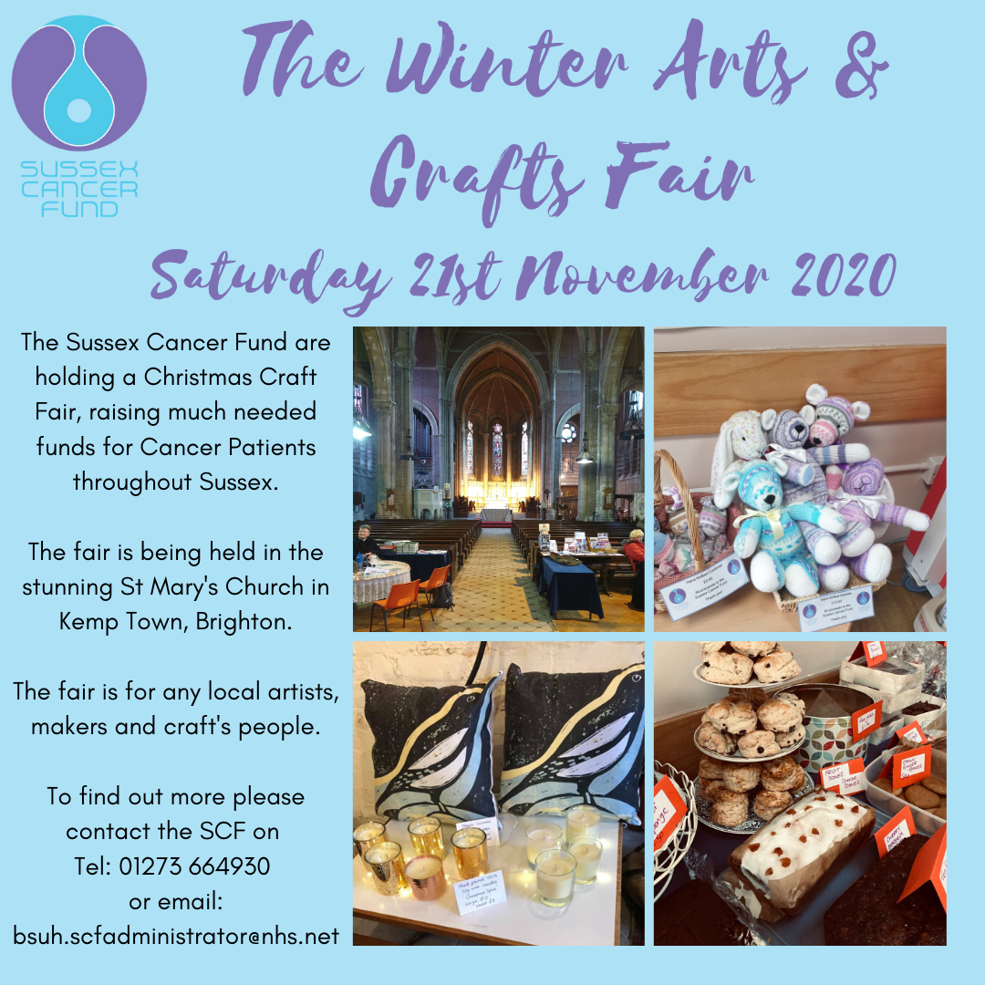 The Winter Arts & Crafts Fair - Sat 21st November 2020 - Sussex Cancer Fund