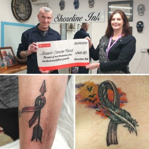Tattoo fundraising for sussex cancer fund charity